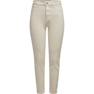 Afbeelding van ONLY cropped high waist straight fit jeans ONLEMILY ecru