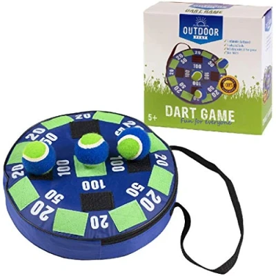Afbeelding van Outdoor Play Darts Speelgoed Opblaasbaar dartbord Lichtgewicht Inclusief 3 ballen