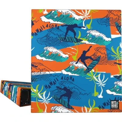 Afbeelding van Grafoplás Schoolmap A4 4 gemengde ringen 40 mm Hawaii Bits&amp;Bobs pop up design perfect schoolmateriaal stevig karton FSC gecertificeerd