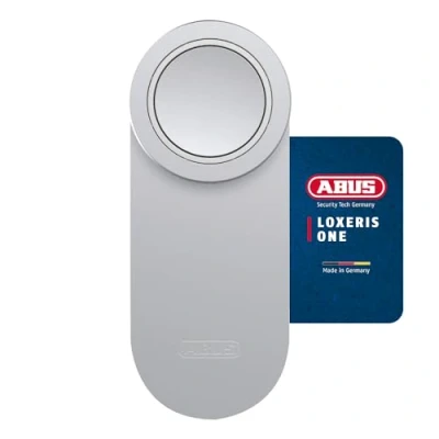 Afbeelding van ABUS Loxeris One Deurslotaandrijving, slim openen en sluiten van de voordeur via app, elektronisch deurslot met toegangscontrole, eenvoudige montage zonder trekken, zilver