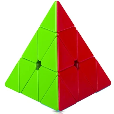 Afbeelding van SISYS Magic Puzzelkubus, piramide, driehoek, Pyraminx, magische puzzel, kubus, stickerloos, Speedcube, 3D spelletjes voor kinderen en volwassenen