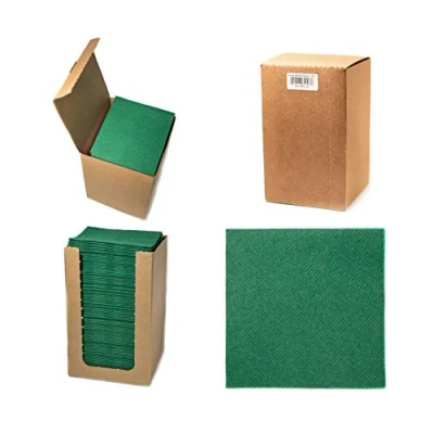 Afbeelding van Alvotex CHIC Airlaid 100 coctailservetten, 1/4 vouwen op stof, hoogwaardige wegwerpservetten, donkergroen, 20 x cm