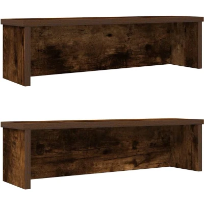 Afbeelding van vidaXL Keukenrekken stapelbaar 2 st 60x15x16 cm gerookt eikenkleurig