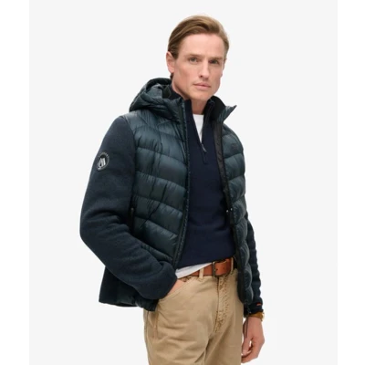 Afbeelding van Superdry Hooded Storm Hybrid Jas, Heren, Maat: XXL, Eclipse navy marl