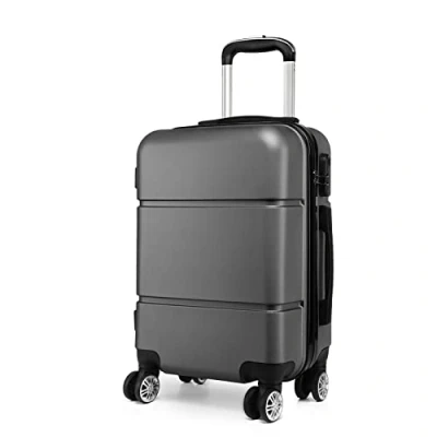Afbeelding van Kono 20&#039;&#039; cabin hardshell koffer, handbagage voor op reis, ABS duurzaam en lichtgewicht, met vier stille wielen cijferslot, 33L, 55x38x22cm (Grijs)