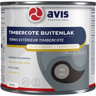 Afbeelding van Avis Timbercote Ebben Hoogglans 0,5 liter Blanke lak &amp; Beits