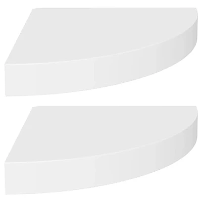 Afbeelding van vidaXL Hoekschappen zwevend 2 st 25x25x3,8 cm MDF wit