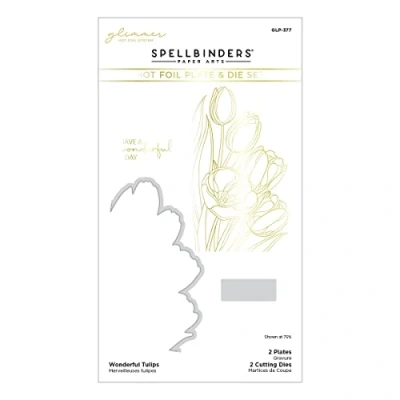 Afbeelding van Spellbinders Prachtige tulpen Glimmer Hot Foil Plate &amp; Die Set uit The Four Petal Collection, Metaal, ONE