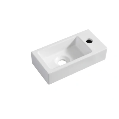 Afbeelding van Wiesbaden Rhea mini fontein rechts 36,5 x 18 9 cm keramiek mat wit