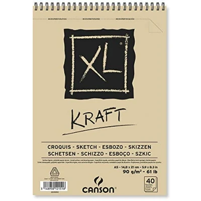 Afbeelding van Schetsblok Canson XL kraft A5 40v 90gr spiraal