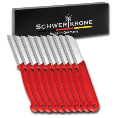 Afbeelding van SCHWERTKRONE Fruitmes en schilmesjesset (10 stuks) Made in Solingen, Germany Professioneel scherp roestvrij staal Groentemessen/Schilmessen
