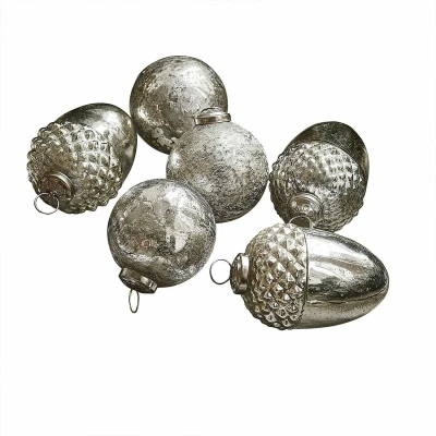 Afbeelding van LOBERON set kerstballen van 6 Dorianne zilverkleurig