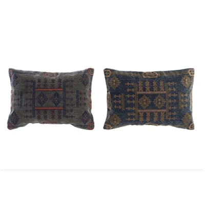 Afbeelding van Kussen DKD Home Decor 50 x 10 35 cm Blauw Oranje Arabisch (2 Stuks)
