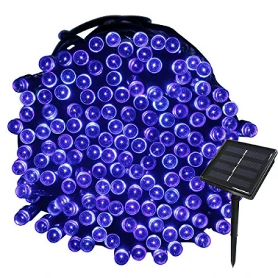 Afbeelding van Tuokay, Tuinverlichting op Zonne energie, Kerstverlichting Buiten, Waterdichte 72ft 22m 200 LED 8 Fonkelende Modi, Decoratieve Lichtslingers voor Thuis Tuinhuisje Terras Gazon Bruiloftsornament (Blauw)