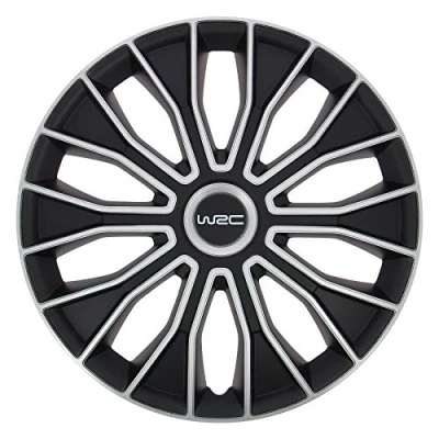 Afbeelding van WRC Wieldoppen 13 inch zwart/zilver 4st