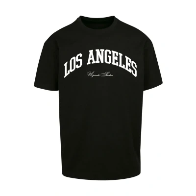 Afbeelding van Upscale by Mister Tee L A College Tshirt print, Heren, Maat: 5XL, Black