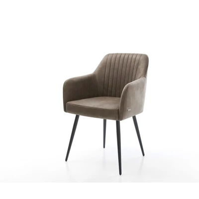Afbeelding van Armleunstoel Greg Flex 4 poot conisch zwart taupe vintage