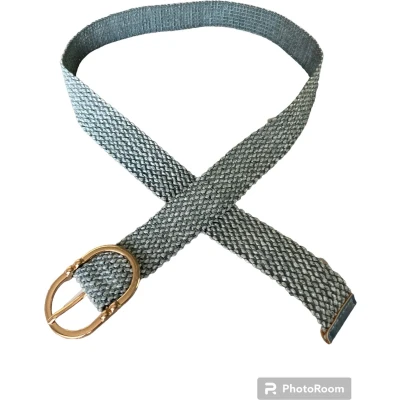 Afbeelding van Dames riem, blauw, met goudkleurige gesp