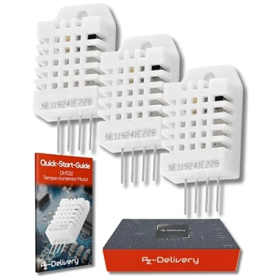 Afbeelding van AZDelivery 3 x DHT22 AM2302 Temperatuursensor en vochtigheidssensor compatibel met Arduino Inclusief E Book!