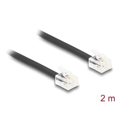 Afbeelding van Delock Telefonkabel RJ11 Stecker zu schwarz 2 m HQ prod