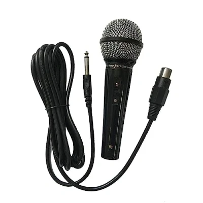 Afbeelding van Easy karaoke dynamische microfoon om te zingen handmicrofoon, 2,8 m kabel, aan/uit schakelaar, brede frequentie (100 Hz tot 14 kHz) voor karaokezingen, spraak, bruiloft en