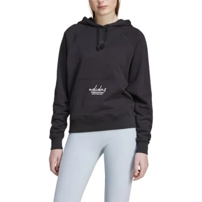 Afbeelding van adidas Dames SIGNATURE GRAPHIC BORDUURWERK FRANSE TERRY LOSSE HOODIE, L Zwart
