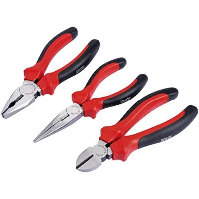 Afbeelding van Draper Redline 3 delige 160 mm zware tangenset met zachte handgrepen 68001 inductie gehard koolstof en gelegeerd staal
