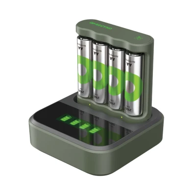 Afbeelding van GP Usb lader B421+4xaa 2100mah Dockingstation Batterijoplader