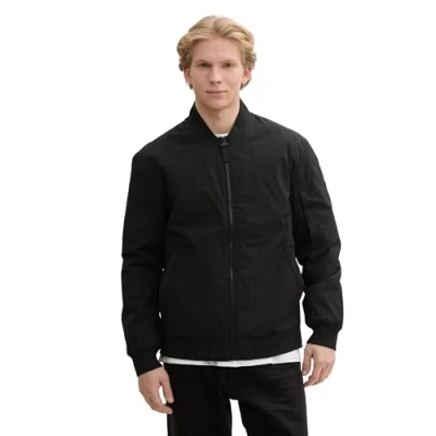 Afbeelding van TOM Tailor Denim MIT Taschen Bomberjacks, Heren, Maat: Small, Black