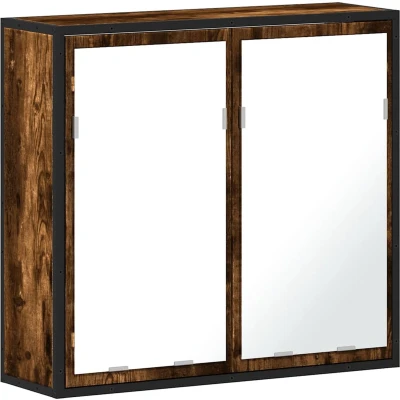 Afbeelding van VidaXL, Spiegelkasten, Badkamerspiegelkast gerookt eiken 65x20x60 cm materiaal hout (65 x 20 60 cm)