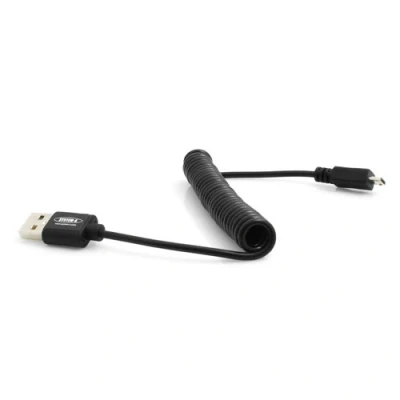 Afbeelding van System S Micro USB spiraalkabel datakabel oplaadkabel 10 cm 90