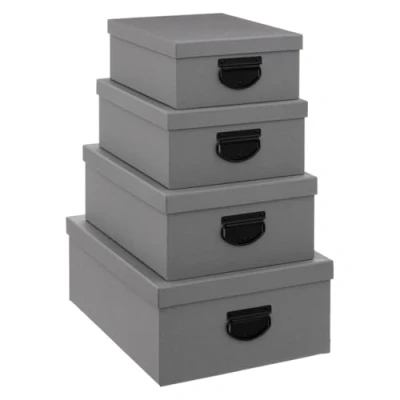 Afbeelding van Five® Kartonnen opbergdozen set 4 stuks 181314B Decoratief