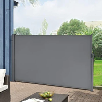 Afbeelding van Windscherm uittrekbaar zijluifel 300x160 cm antraciet middelgrijs