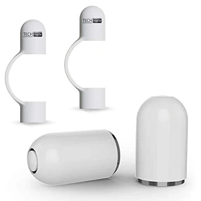 Afbeelding van TechMatte Magnetische Vervangende Dop en Houder voor Apple Pencil (2 Stuks, Wit)