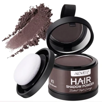 Afbeelding van Strooihaar medium bruin, 4 g aanzetpoeder, haardikker haarconcealer voor haarverdichting, vrouwen en mannen, wind waterdicht, de aanzet camoufleren (middenbruin)