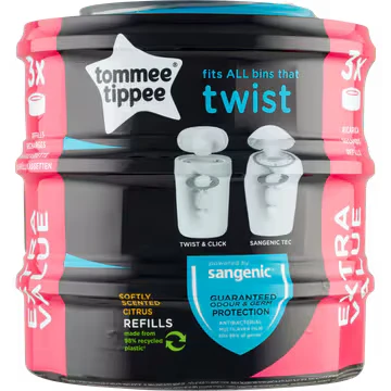 Afbeelding van Tommee Tippee Twist &amp; Click Navulcassettes 3 pack 85100702 (eco)