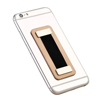 Afbeelding van Cerbery Smartphone vingerhouder van leer Auto vinger houder hand mobiele telefoon hoes hoofdtelefoon ring ringhouder sport (beige)