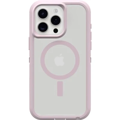 Afbeelding van OtterBox iPhone 15 Pro MAX (alleen) Defender Series XT transparant hoesje MOUNTAIN FROST (Clear), schermloos, robuust, klikt op MagSafe, sleutelkoord bevestiging