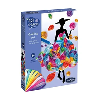 Afbeelding van Sentosphere 3920540 knutselset Quilling Art jurk, creatieve set voor kinderen en volwassenen, doe het zelf, papierknutselen, mode, mode
