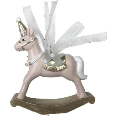 Afbeelding van Kerstversiering DKD Home Decor Paard Hars (6,5 x 3 9 cm) (2 Stuks)