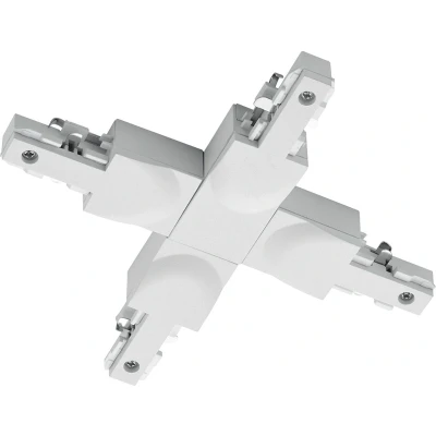 Afbeelding van Spanningsrail Doorverbinder DUOLINE X Kruis Connector 2 Fase Mat Wit