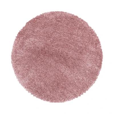 Afbeelding van Pearl Soft Hoogpolig Vloerkleed Roze 80 cm rond