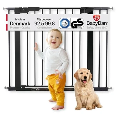 Afbeelding van BabyDan 60116 2693 02 85 Premier deurbeschermingsrooster/trapbeschermingsrooster om vast te klemmen, 92,5 99.8 cm, TÜV/GS getest, kleur: zwart