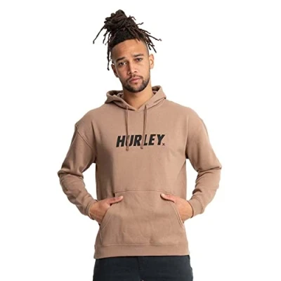 Afbeelding van Hurley Fastlane Solid PO Hoodie, Heren, Maat: Large, Taupe haze