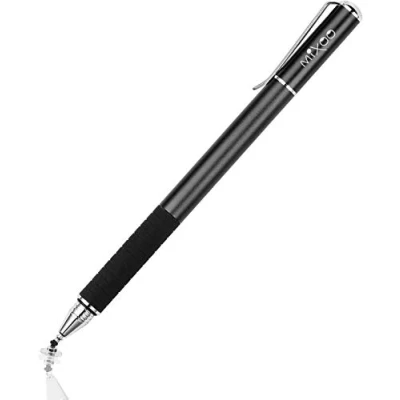 Afbeelding van Mixoo Precisie disc styluspen, touchpen, 2 in 1, capacitieve compatibel met smartphones en tablets, zwart