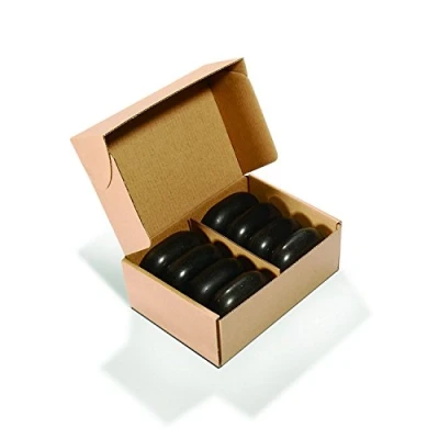 Afbeelding van Master Massage groot Ovulair Basalt Hot Stone Set XL Massagestenen 7,5x5,5x2,7 cm 8 pack 100% natuursteen