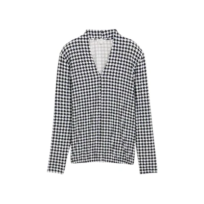 Afbeelding van TOM Tailor Longsleeve, Dames, Maat: XL, Black geometric minimal