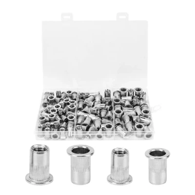 Afbeelding van Klinkmoeren, assortiment M6, M8, met schroefdraad, roestvrij staal, opbergdoos, 100 stuks
