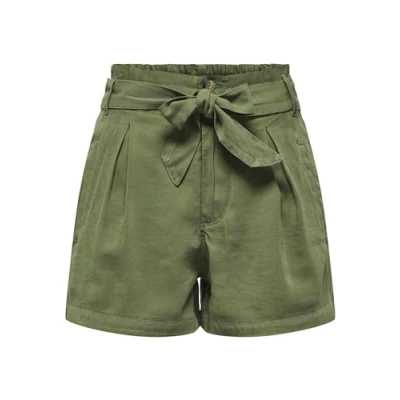 Afbeelding van ONLY high waist regular fit short ONLARIS olijfgroen