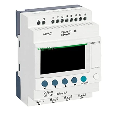 Afbeelding van Schneider zelio logic relais met display klokfunctie 8 in 4 out 24vac sr2b121b